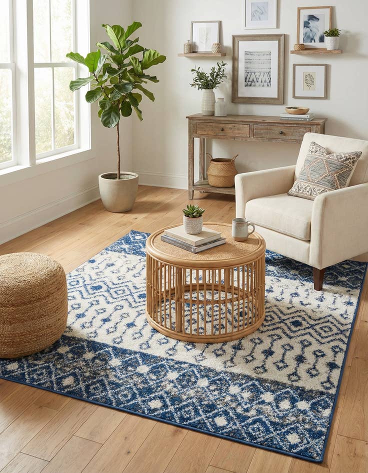 Detail image of  4' x 4' Moroccan Trellis Square Rug