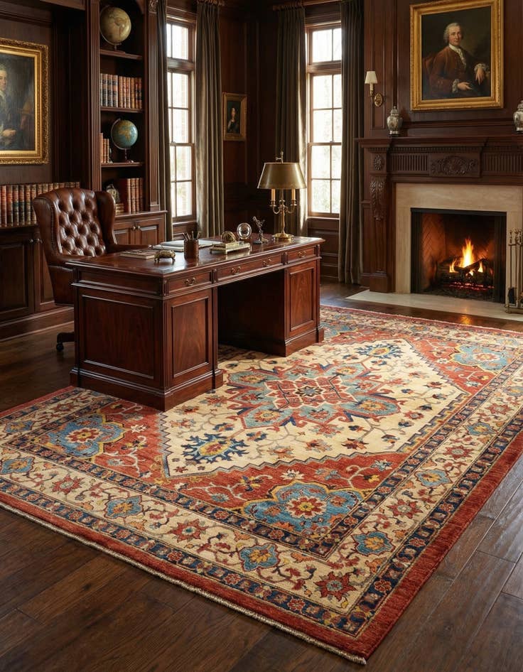 Detail image of 7' 3 x 9' 9 Serapi Wool Rug