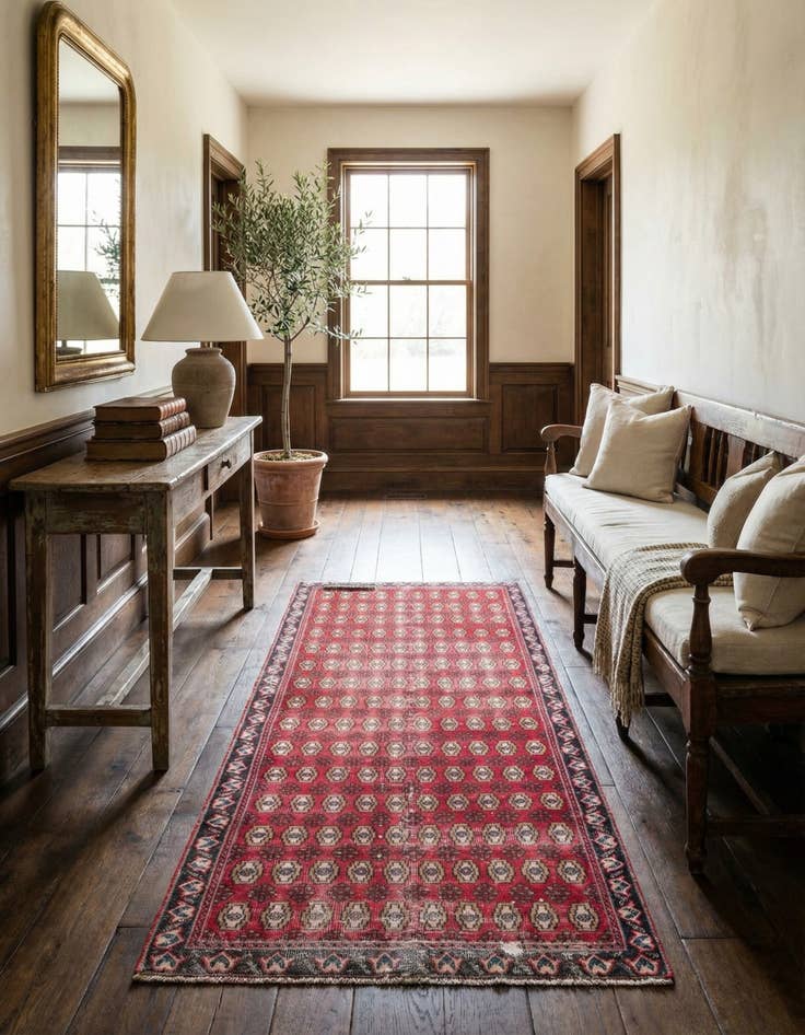 Detail image of 3' 1 x 6' 3  Hand Knotted Ultra Vintage Persian Wool Runner Rug