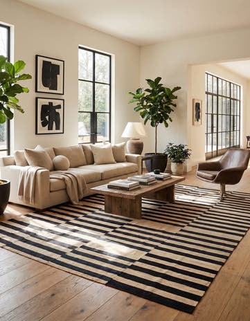 5' 6 x 7' 10 Hand Woven Kilim Modern Wool Rug