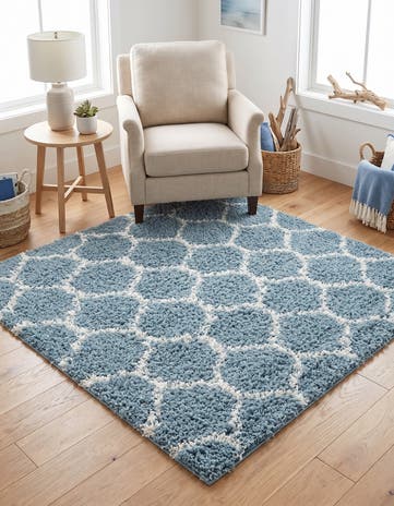 5' 3 x 5' 3 Lattice Shag Square Rug