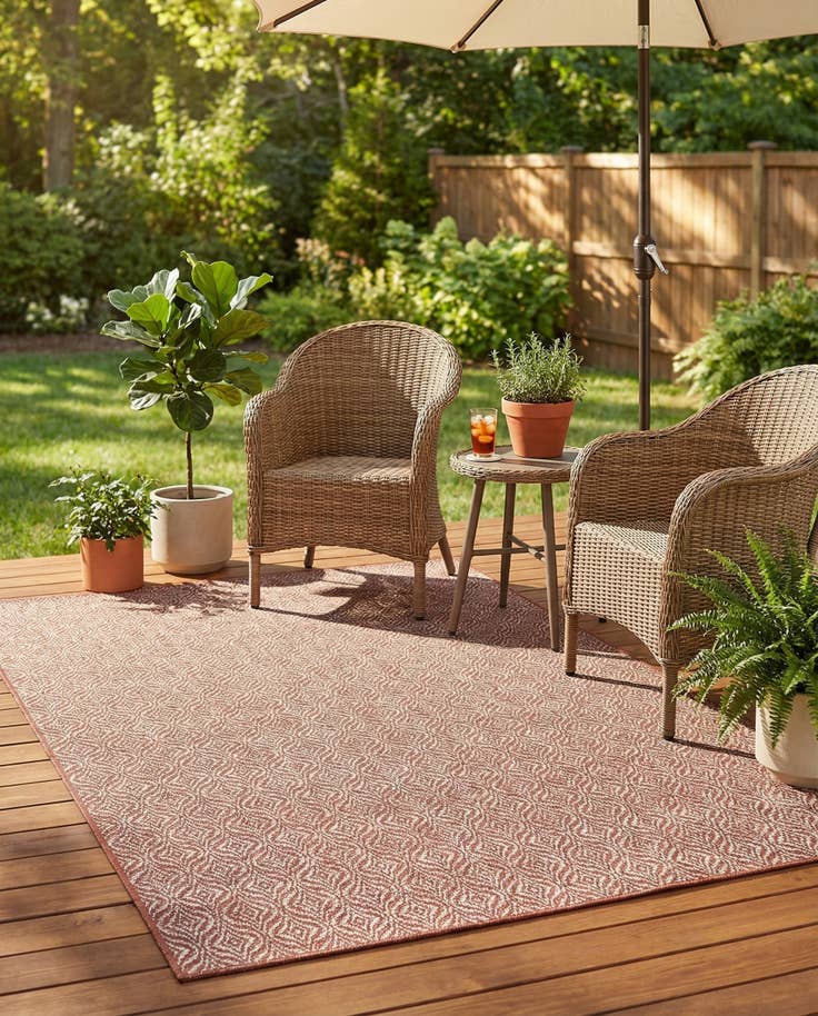 Detail image of 6' x 9' Easy-Clean Trellis Indoor / Outdoor Rug