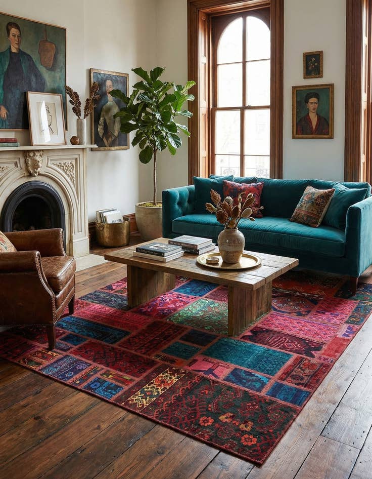 Detail image of 5' 8 x 7' 5  Hand Knotted Ultra Vintage Persian Wool Rug