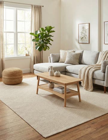 5' 1 x 8' Hand Woven Geo Trellis Flatweave Rug