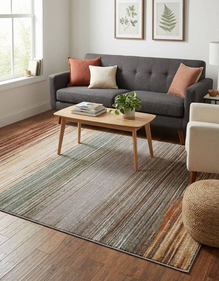 Detail image of  5' x 8'  Washable Modern Indoor / Outdoor Rug