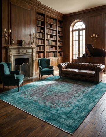 9' 3 x 9' 7 Vintage Royal Wool Square Rug