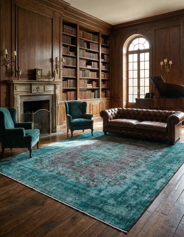 9' 3 x 9' 7 Vintage Royal Wool Square Rug