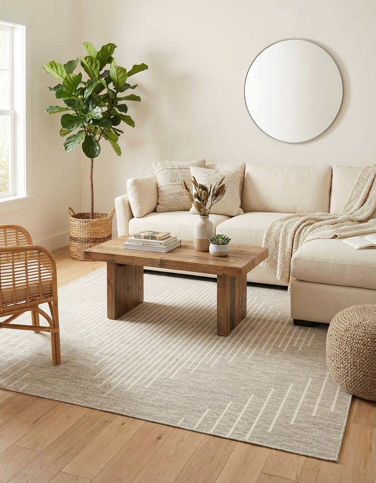 Detail image of 7' x 7'  Washable Modern Indoor / Outdoor Square Rug