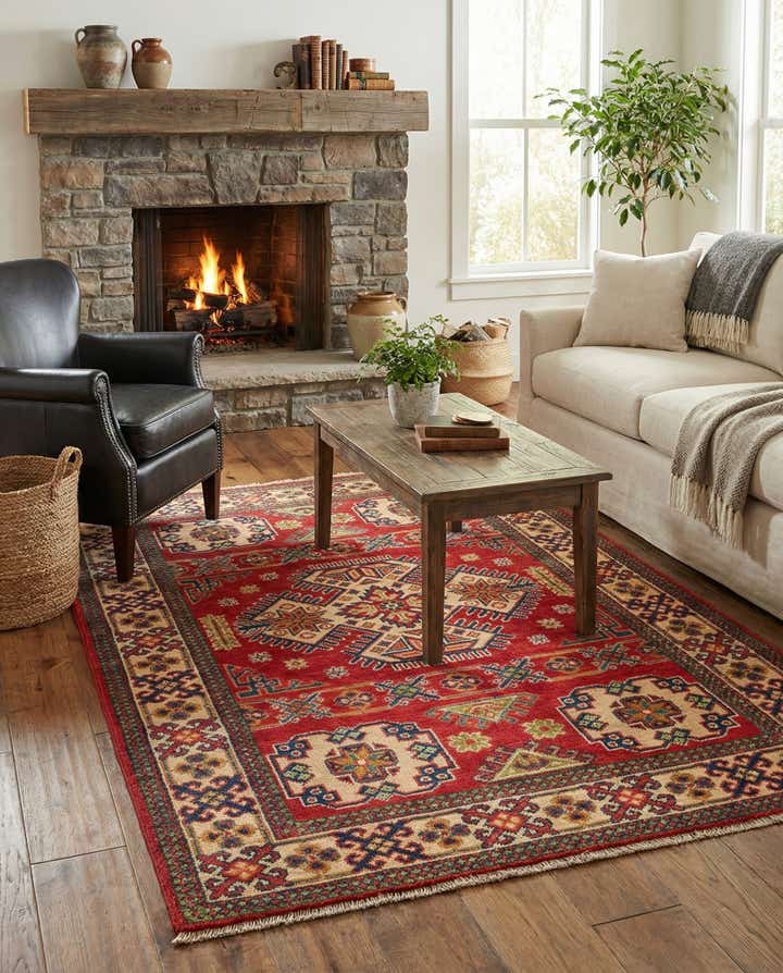 3' 5 x 5' Hand Knotted Kazak Rug