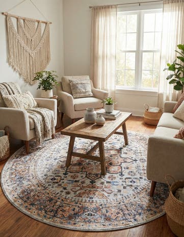 7' 1 x 7' 1 Washable Yara Round Rug