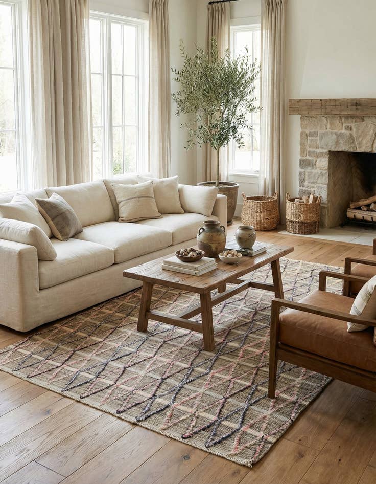 Detail image of 6' 5 x 10'  Hand Knotted Darya Wool Rug