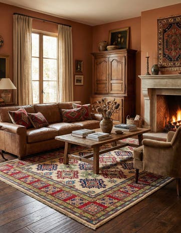 6' x 8' 5 Hand Knotted Kazak Rug