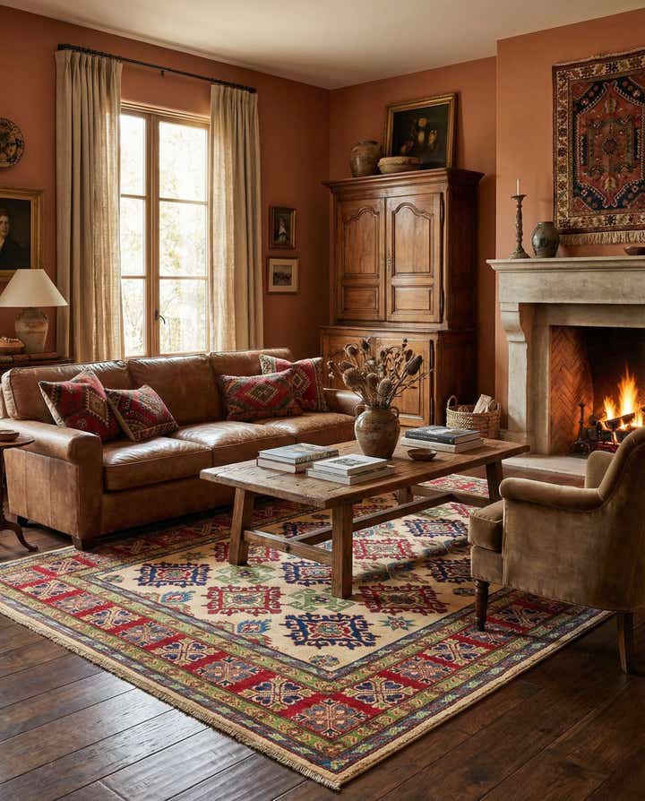6' x 8' 5 Hand Knotted Kazak Rug