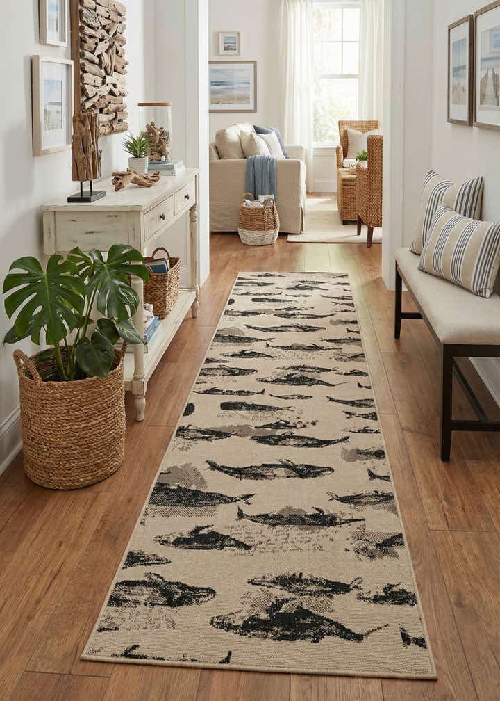 2' 7 x 12' Easy-Clean Coastal Indoor / Outdoor Runner Rug