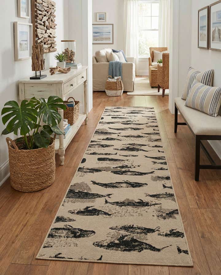 2' 7 x 12' Easy-Clean Coastal Indoor / Outdoor Runner Rug