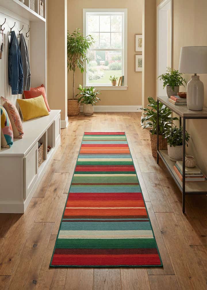 2' 7 x 10' Easy-Clean Modern Indoor / Outdoor Runner Rug