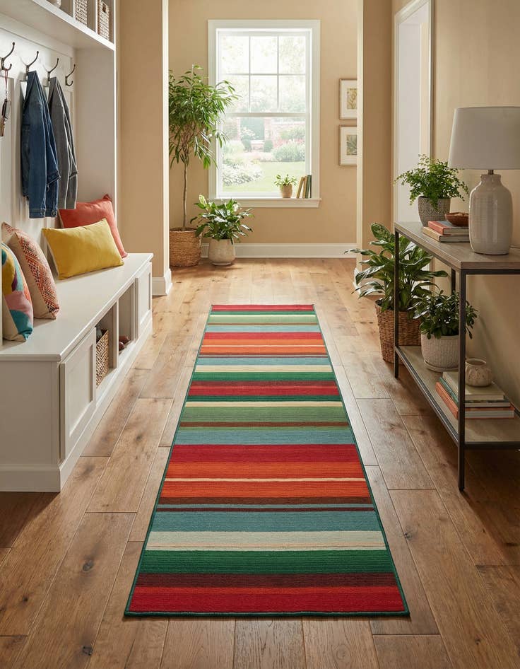 Detail image of 2' 7 x 10'  Washable Modern Indoor / Outdoor Runner Rug
