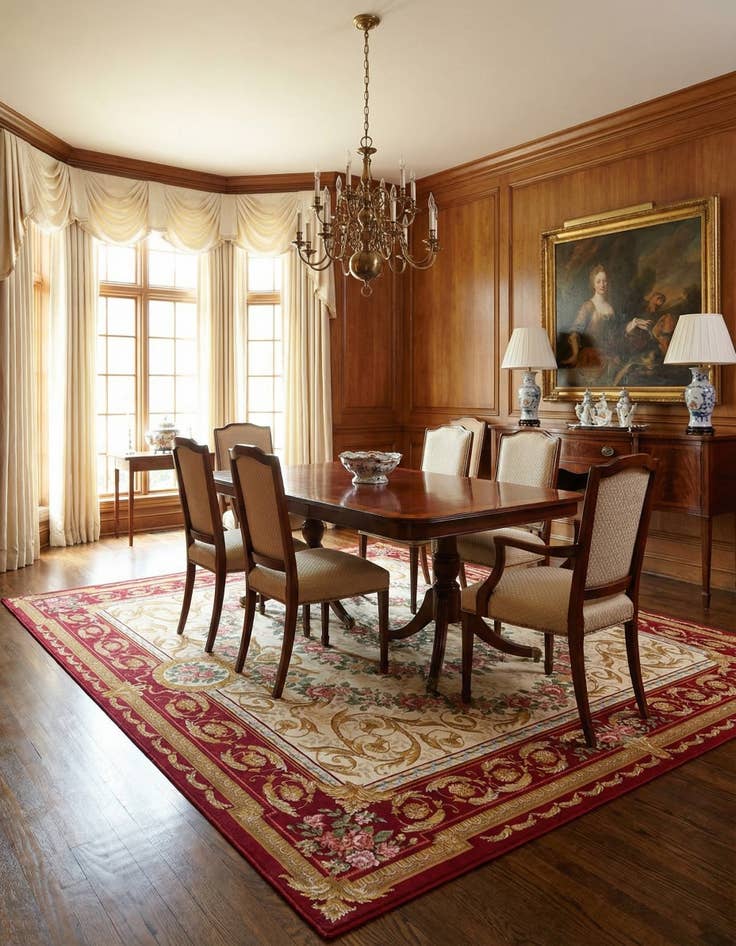 Detail image of 7' 10 x 7' 10  Washable Traditional Indoor / Outdoor Square Rug