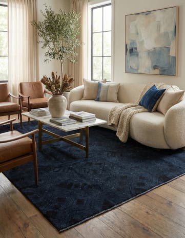 8' x 10' 5 Hand Knotted Moroccan Wool Rug