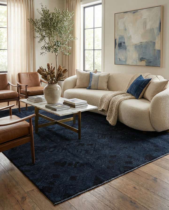 8' x 10' 5 Hand Knotted Moroccan Wool Rug