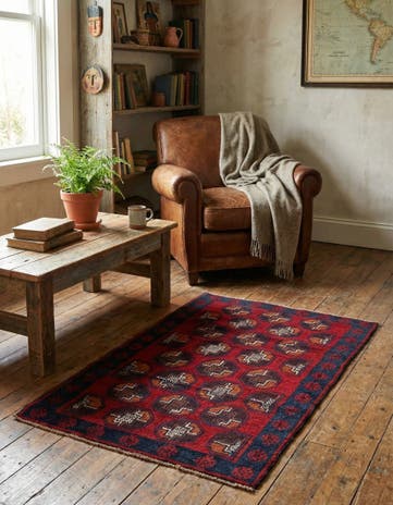 2' 9 x 4' 7 Hand Knotted Balouch Persian Wool Rug