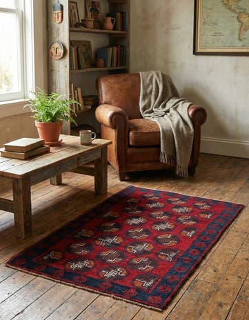 2' 9 x 4' 7 Hand Knotted Balouch Persian Wool Rug