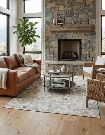 5' x 8' 1 Cowhide Leather Rug