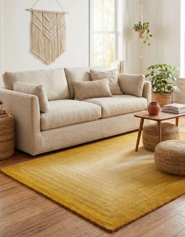 Yellow Gold Ombre Wool Rug