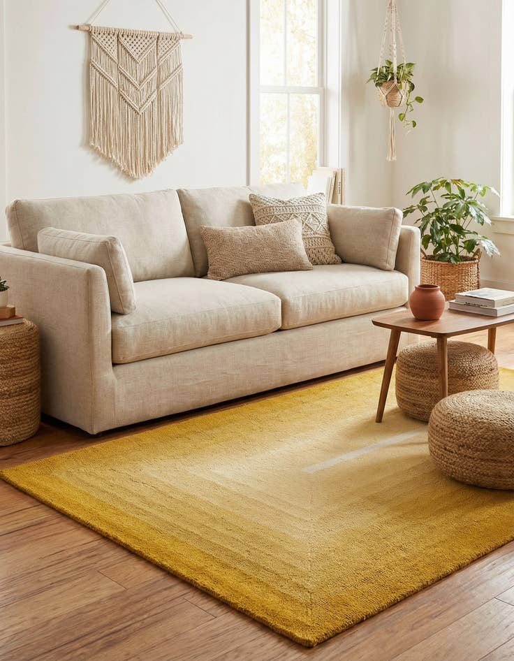 Detail image of  4' 1 x 6' 1 Ombre Wool Rug