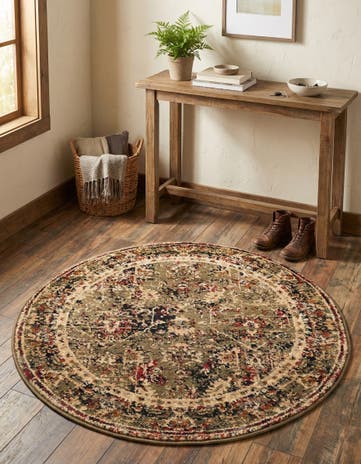 Green Saturn Round Rug
