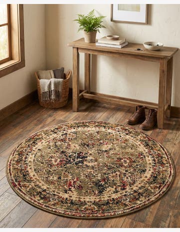 Green Saturn Round Rug