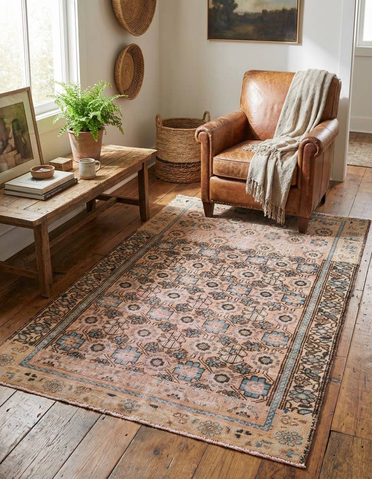 Detail image of 3' 10 x 6' 2  Hand Knotted Ultra Vintage Persian Wool Rug