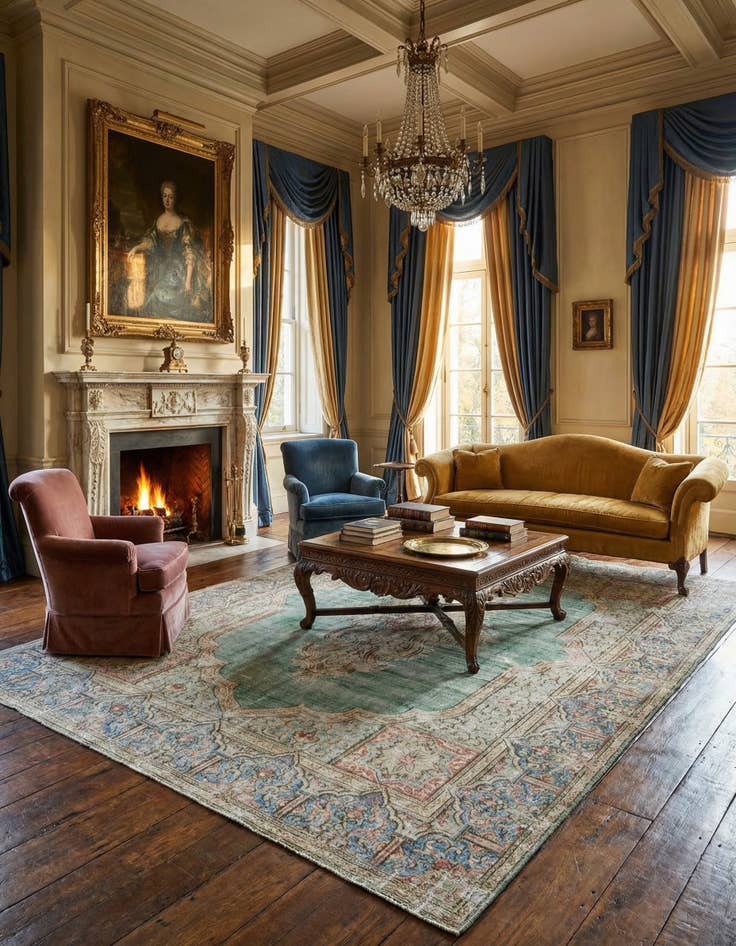 Detail image of 9' 5 x 12' 6 Vintage Royal Wool Rug