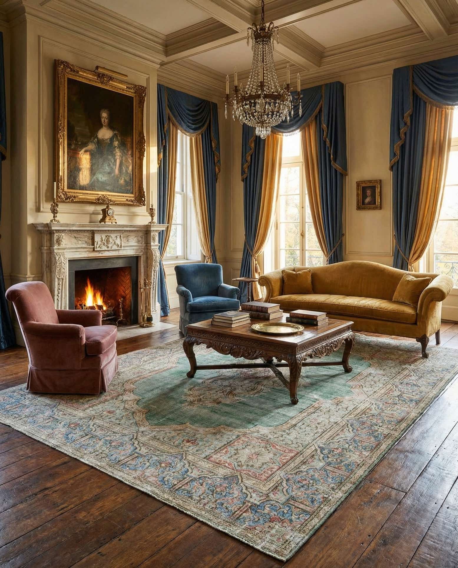 9' 5 x 12' 6 Vintage Royal Wool Rug