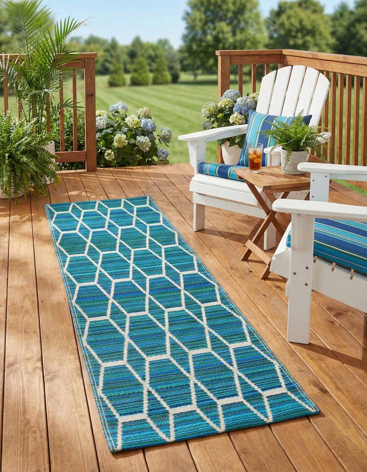 Detail image of 2' x 6'  Washable Vista Breeze Indoor / Outdoor Runner Rug