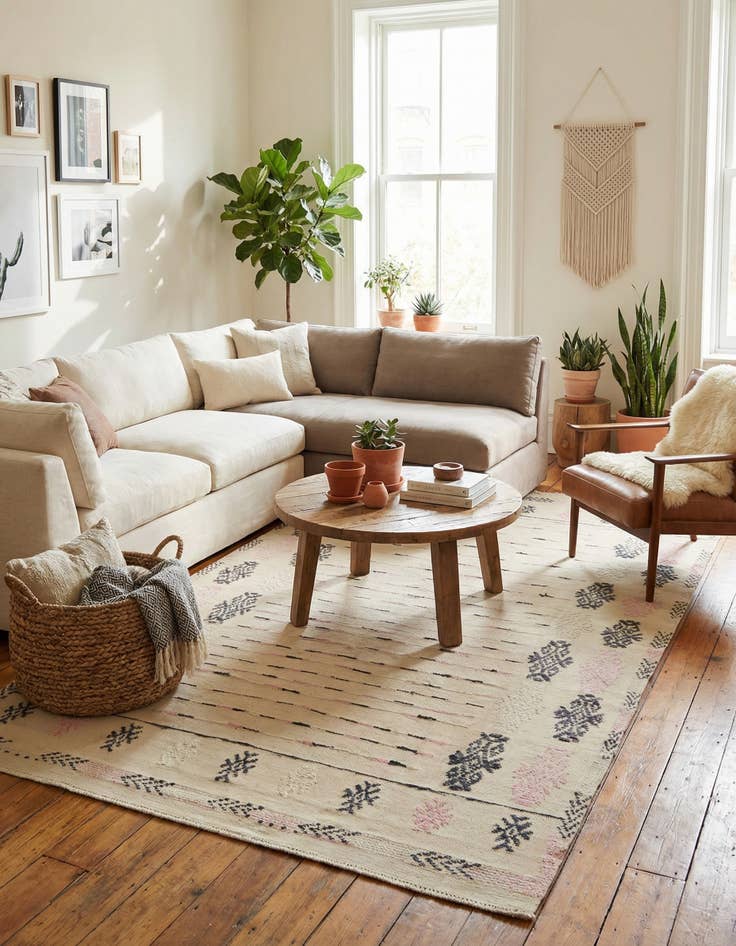 Detail image of  6' 4 x 10' 5  Hand Knotted Darya Wool Rug