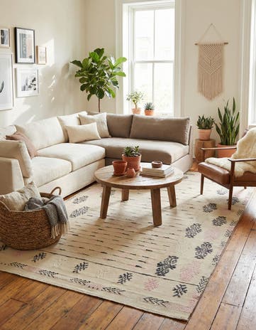 6' 4 x 10' 5 Hand Knotted Darya Wool Rug