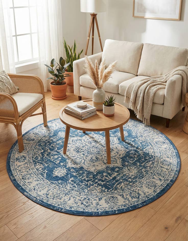 Detail image of  5' 3 x 5' 3 Kamala Washable Round Rug