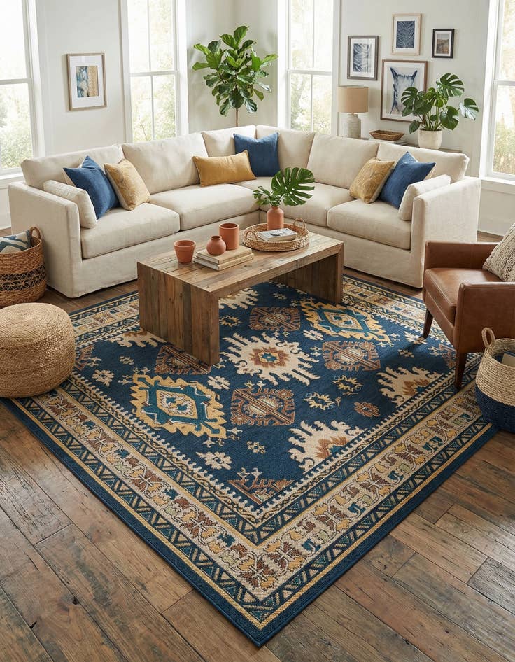 Detail image of 10' x 10'  Washable Baja Indoor / Outdoor Square Rug