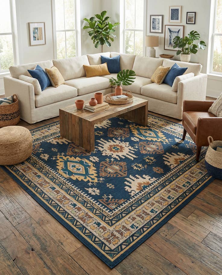 Detail image of 10' x 10' Easy-Clean Baja Indoor / Outdoor Square Rug