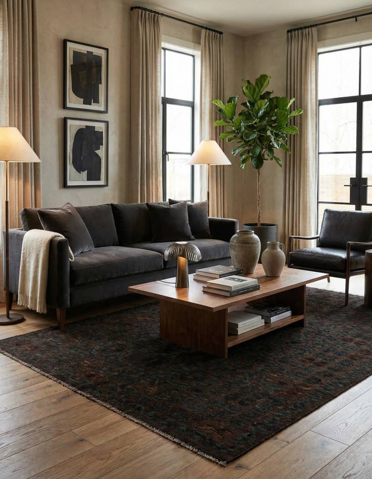 Detail image of 6' x 8'  Hand Woven Kilim Modern Wool Rug