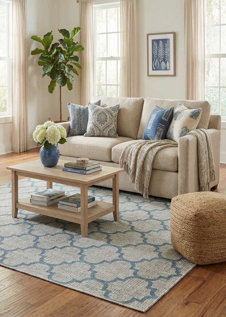 7' x 10' Easy-Clean Trellis Indoor / Outdoor Rug