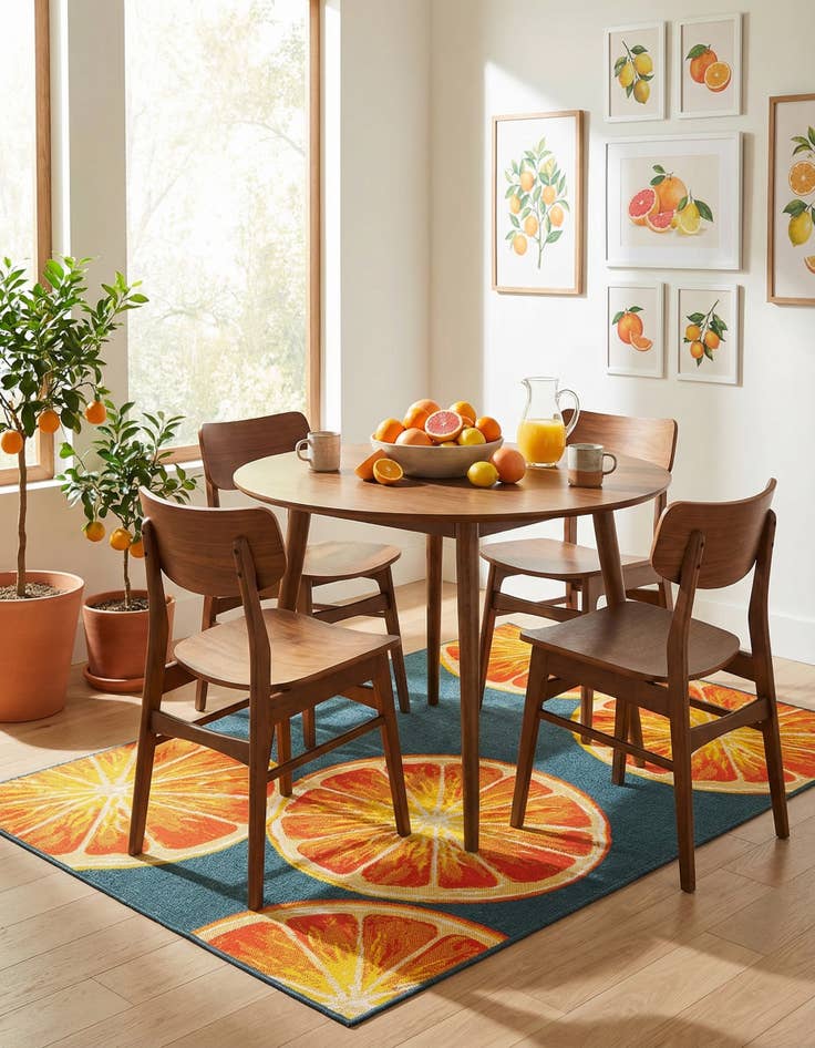 Detail image of 5' 3 x 8' Easy-Clean Modern Indoor / Outdoor Rug