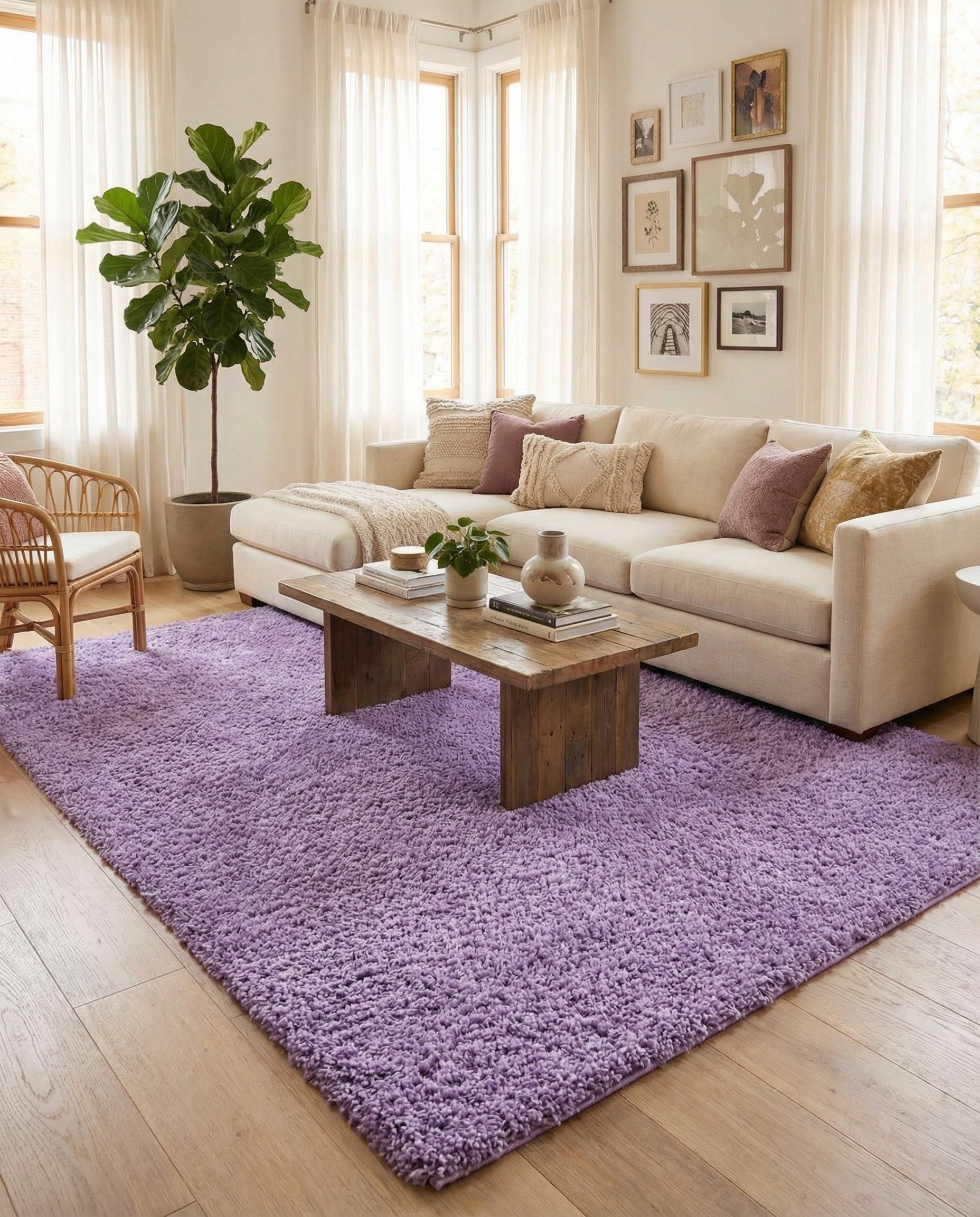  10' x 13' Solid Shag Rug