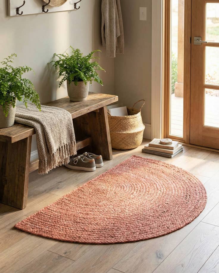 Detail image of 2' 2 x 3' 7 Handmade Braided Jute Hearth Rug