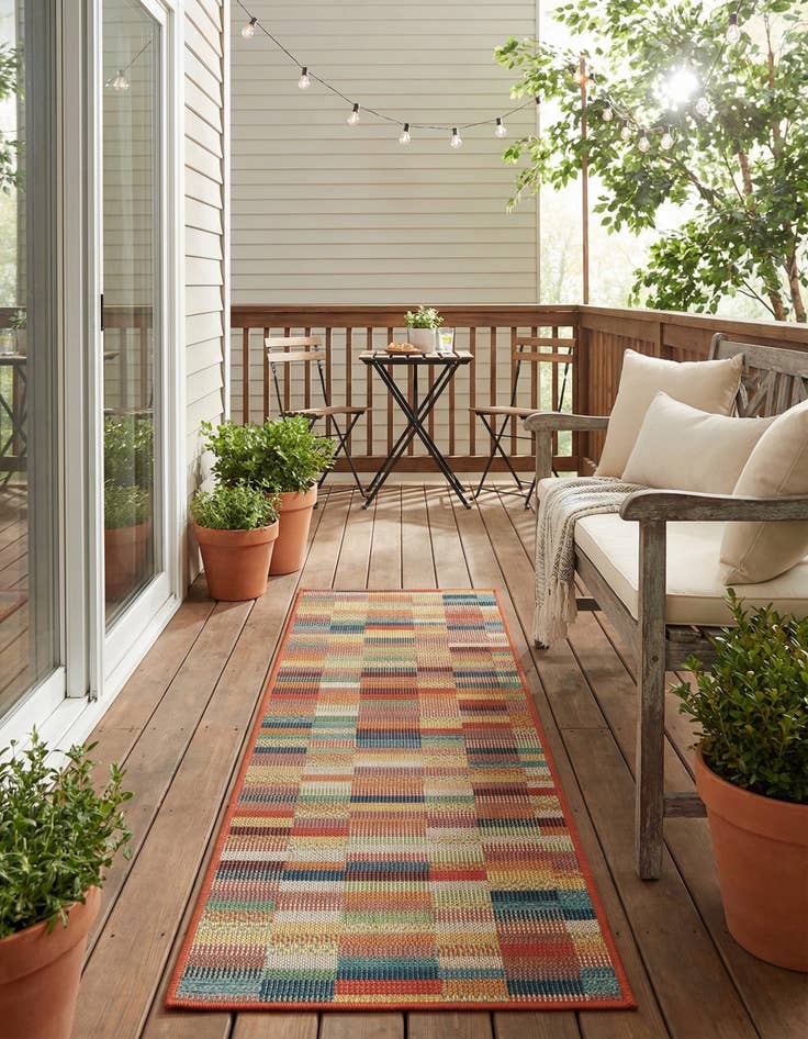 Detail image of  2' x 6' 1  Washable Baja Indoor / Outdoor Runner Rug