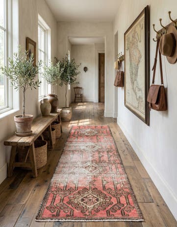 2' 4 x 6' 3 Hand Knotted Ultra Vintage Persian Wool Runner Rug