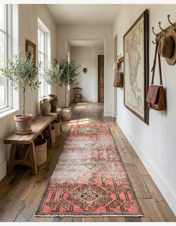 2' 4 x 6' 3 Hand Knotted Ultra Vintage Persian Wool Runner Rug