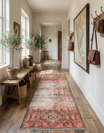 2' 4 x 6' 3 Hand Knotted Ultra Vintage Persian Wool Runner Rug