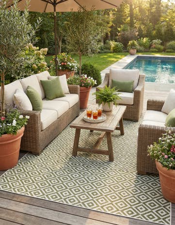 6' x 9' Easy-Clean Jill Zarin Costa Rica Indoor / Outdoor Rug
